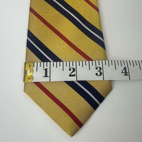 J. Press Men's 100% Silk Necktie Multicolor Striped Repp Handmade in USA NWT - Picture 6 of 7